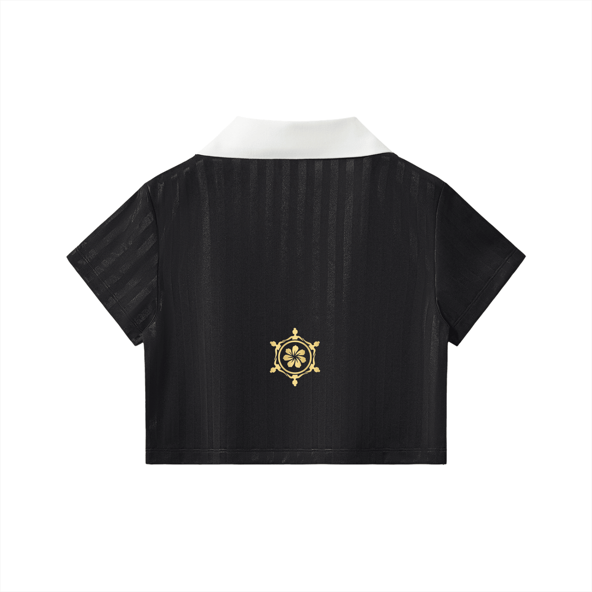 Contrast Collar Striped Cropped Jersey - LUBLY