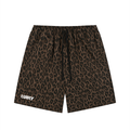 Unisex Heavyweight Leopard Drawstring Shorts