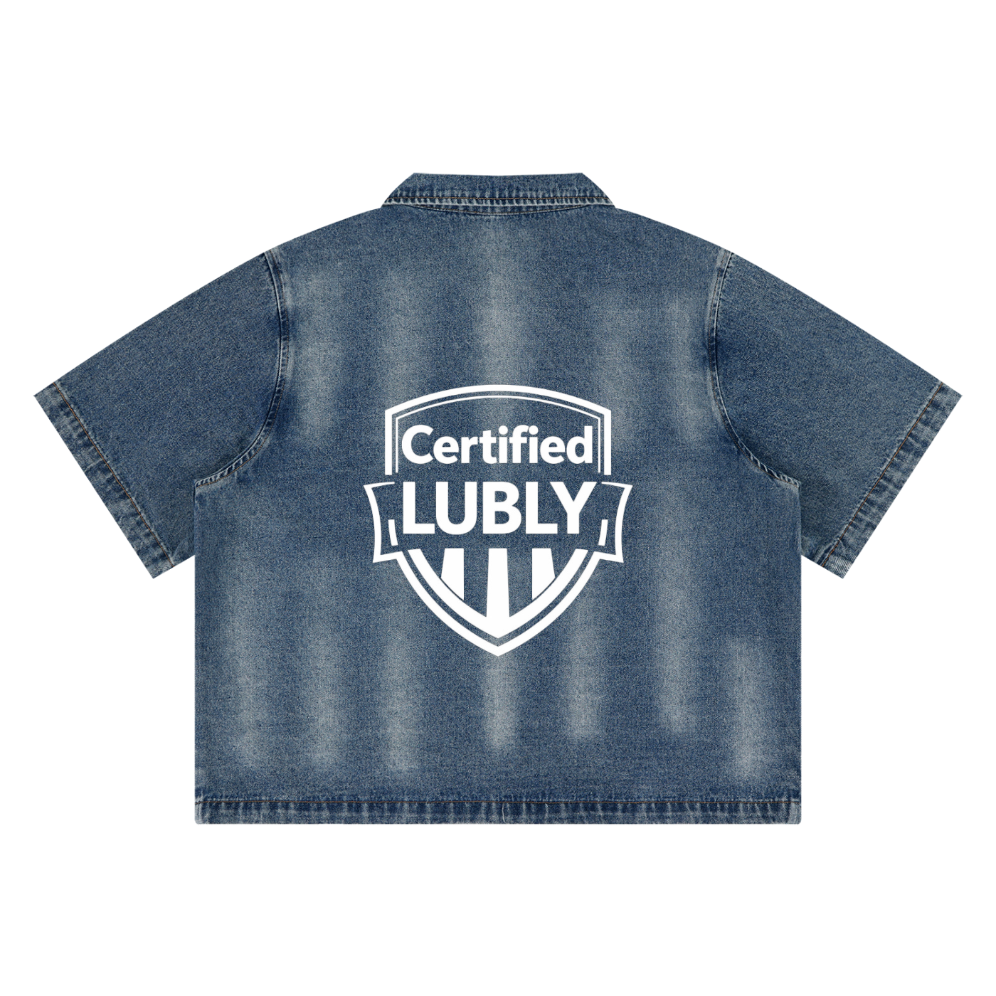 Unisex Vintage Washed Full-Zip Denim Shirt