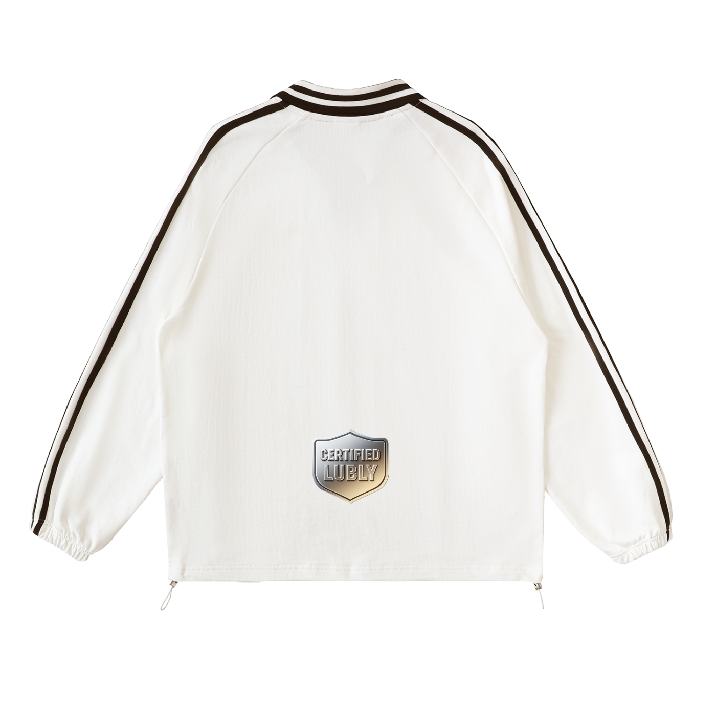 Contrast Striped Lapel Collar Sweatshirt