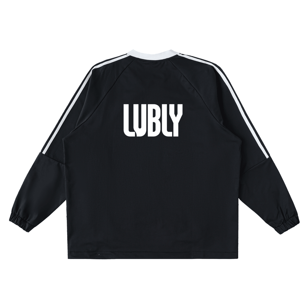 Color-Block V-Neck Long-Sleeve T-Shirt - LUBLY