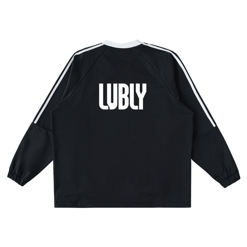 Color-Block V-Neck Long-Sleeve T-Shirt - LUBLY
