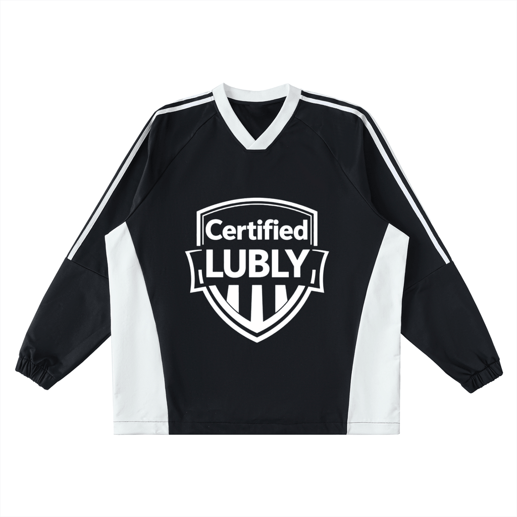 Color-Block V-Neck Long-Sleeve T-Shirt - LUBLY