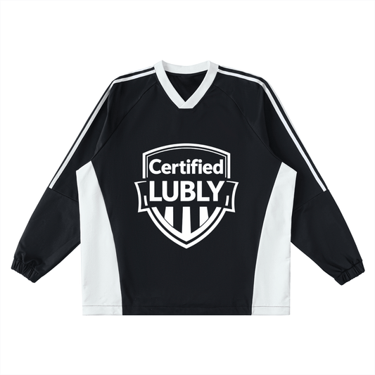 Color-Block V-Neck Long-Sleeve T-Shirt - LUBLY
