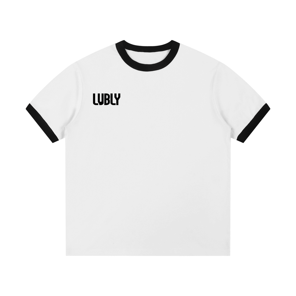 Contrast Edge Ribbed Crewneck T-Shirt - LUBLY