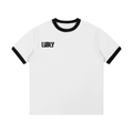 Contrast Edge Ribbed Crewneck T-Shirt - LUBLY