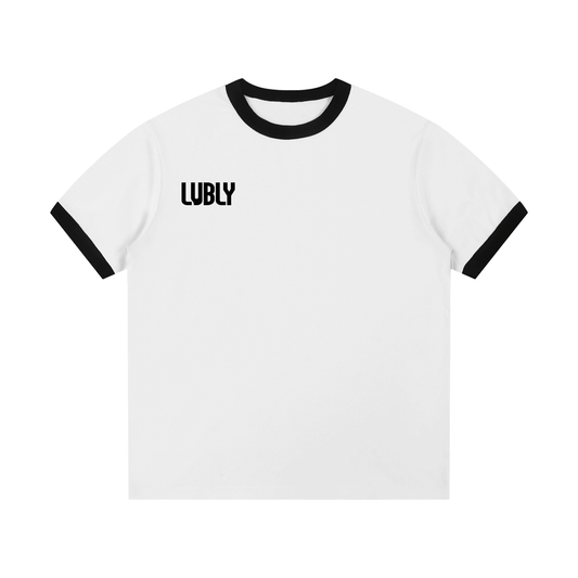 Contrast Edge Ribbed Crewneck T-Shirt - LUBLY