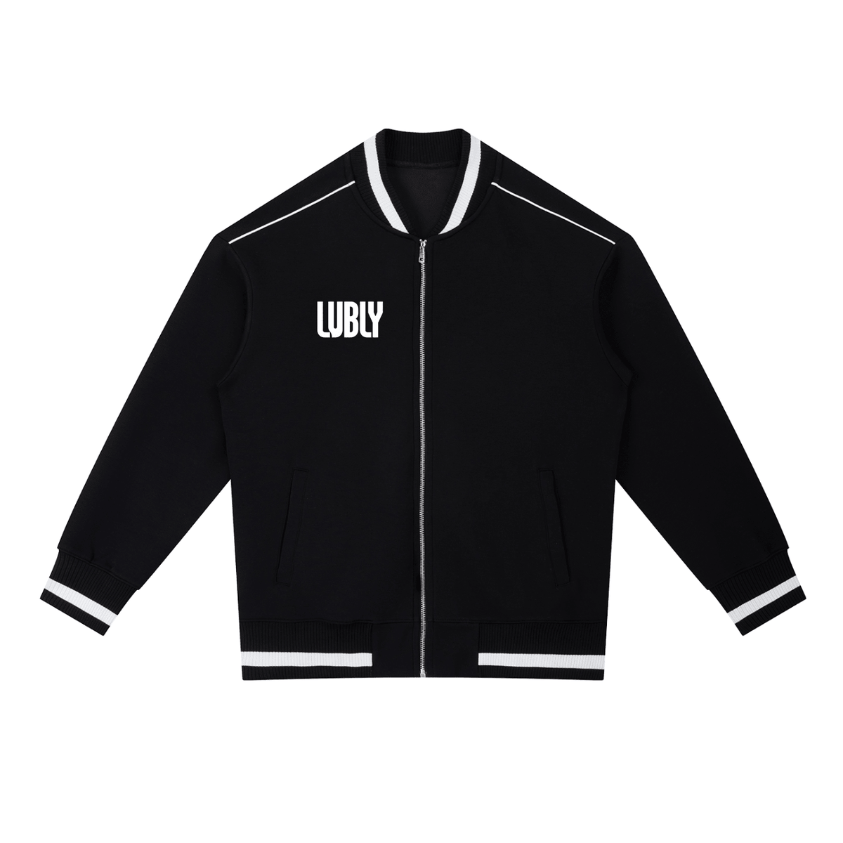 Contrast Piping Zip Bomber Jacket - LUBLY