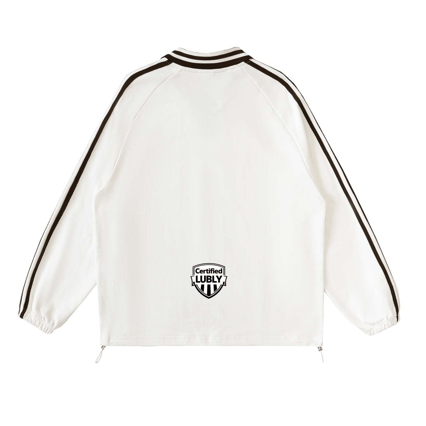 Contrast Striped Lapel Collar Sweatshirt - LUBLY