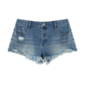Women's Vintage Wash Raw Hem Denim Shorts
