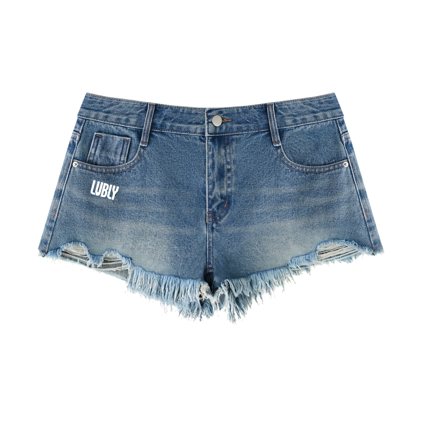 Women's Vintage Wash Raw Hem Denim Shorts