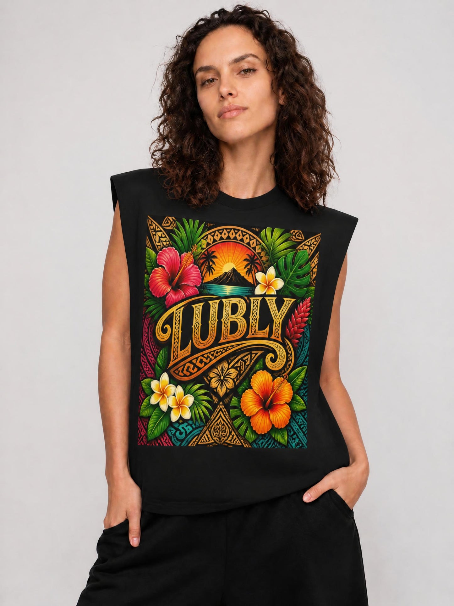 Raw Edge Cotton Tank Top