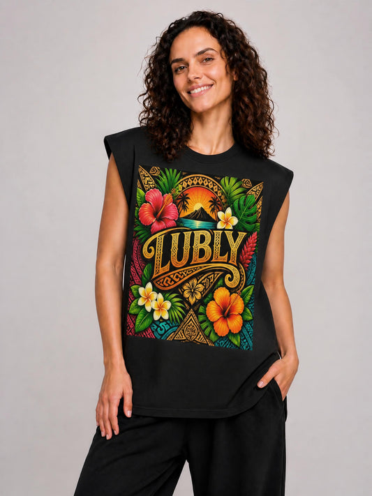 Raw Edge Cotton Tank Top
