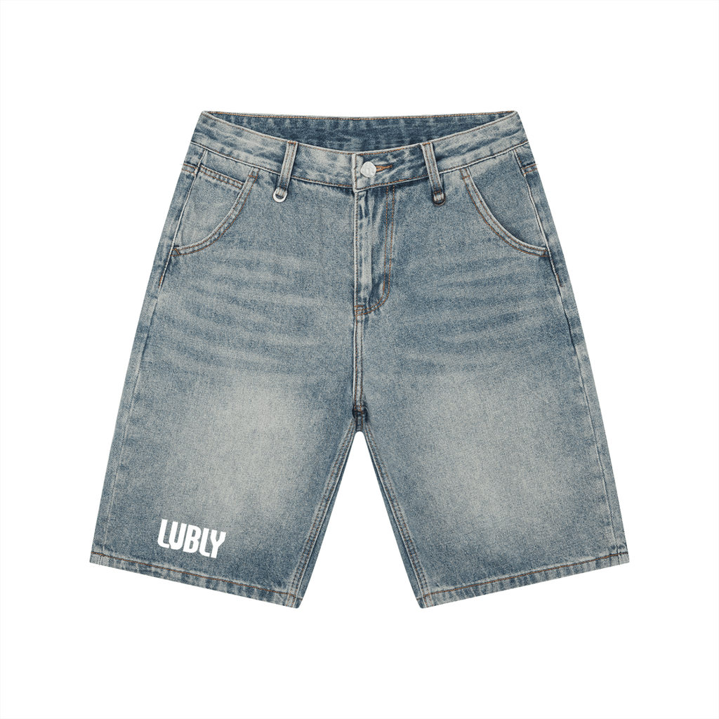 Men's Vintage Wash Denim Shorts - LUBLY