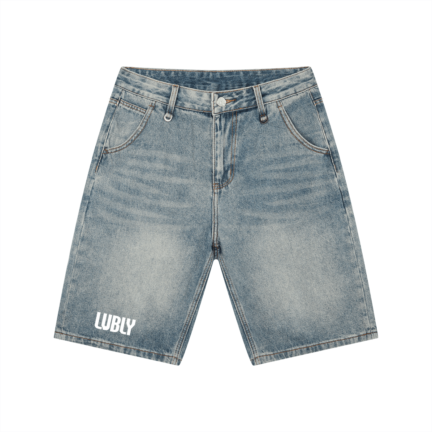 Men's Vintage Wash Denim Shorts - LUBLY