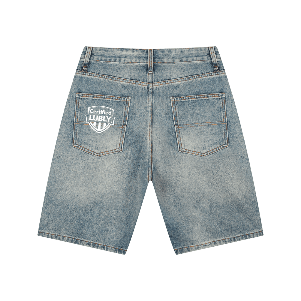 Men's Vintage Wash Denim Shorts - LUBLY