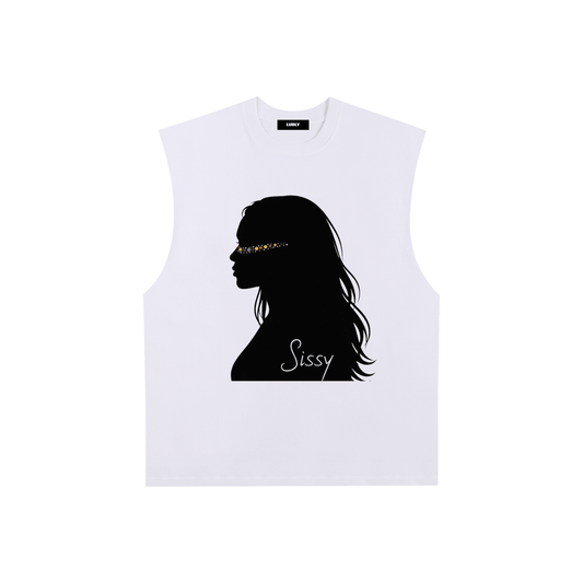 Raw Edge Cotton Tank Top - LUBLY