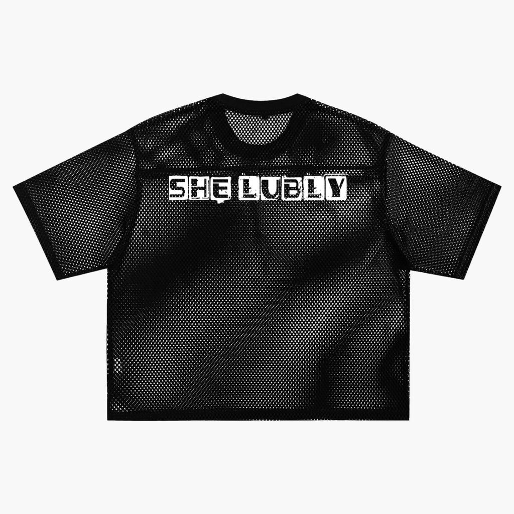 See-through Boxy Net T-Shirt - LUBLY