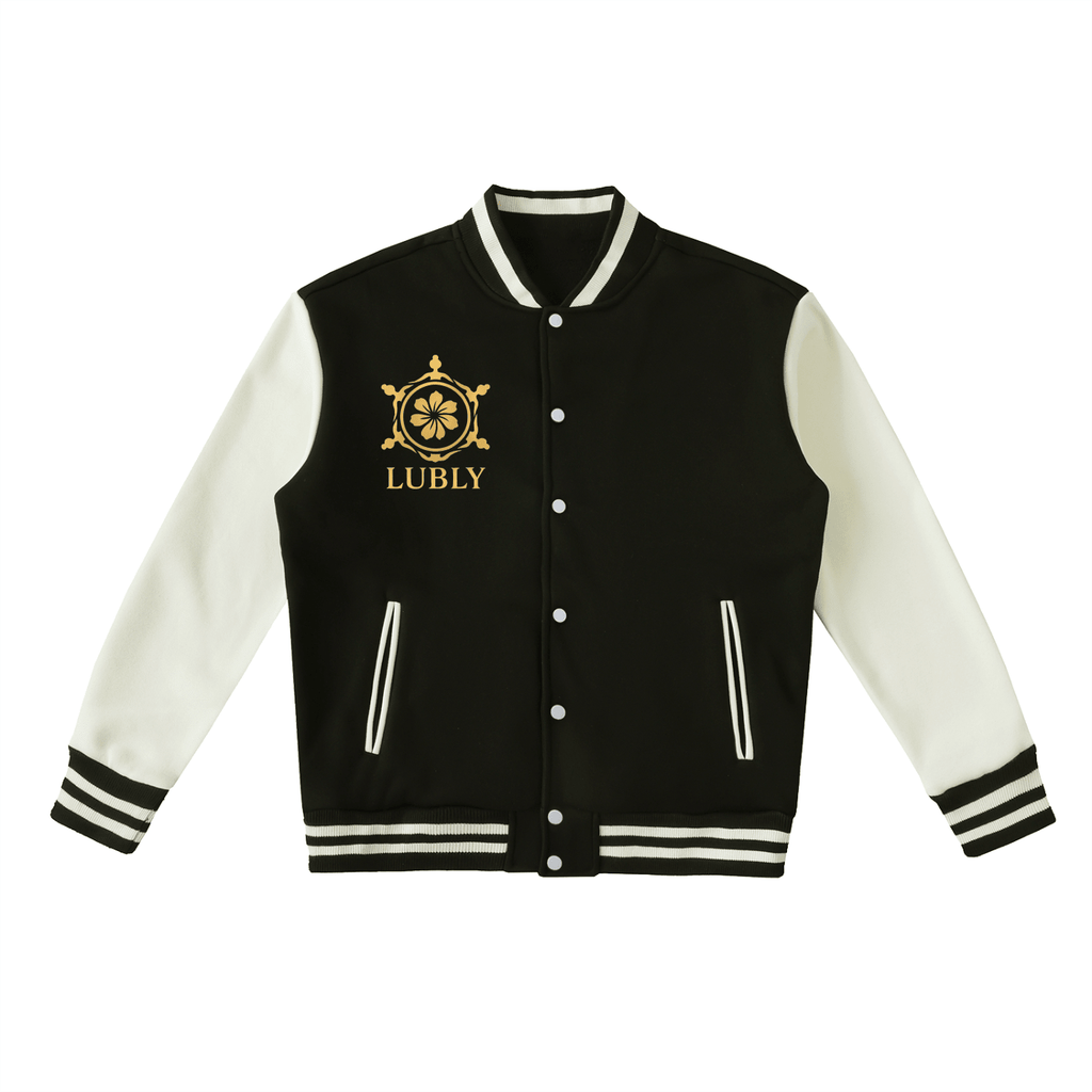 Two-Tone Fleeced Varsity Jacket - LUBLY