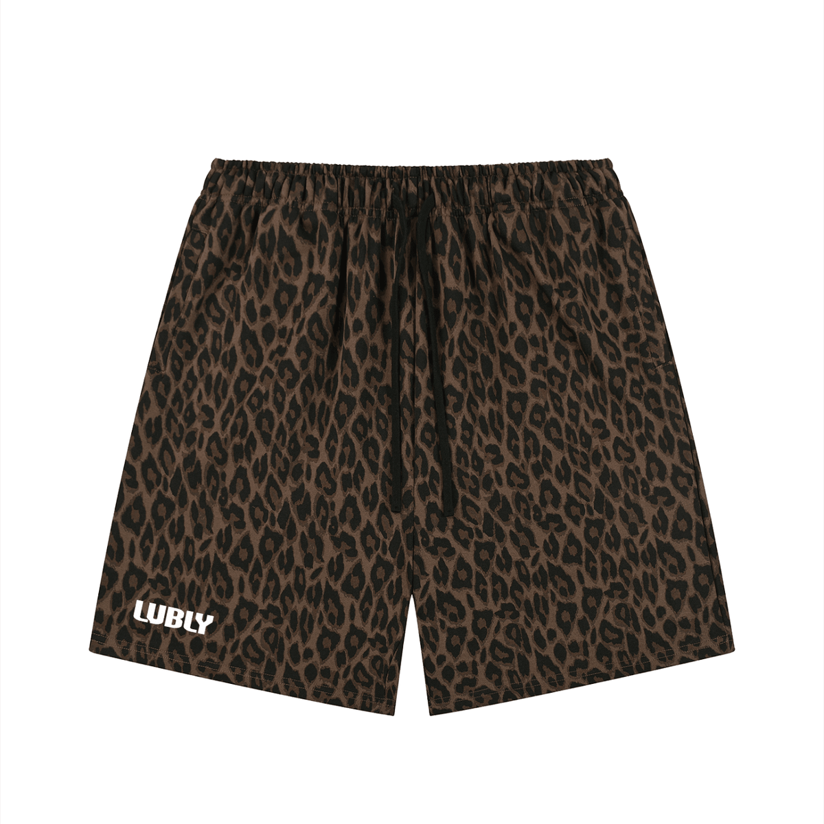 Unisex Heavyweight Leopard Drawstring Shorts - LUBLY