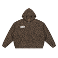 Unisex Leopard Print Waffle Full Zip Hoodie - LUBLY