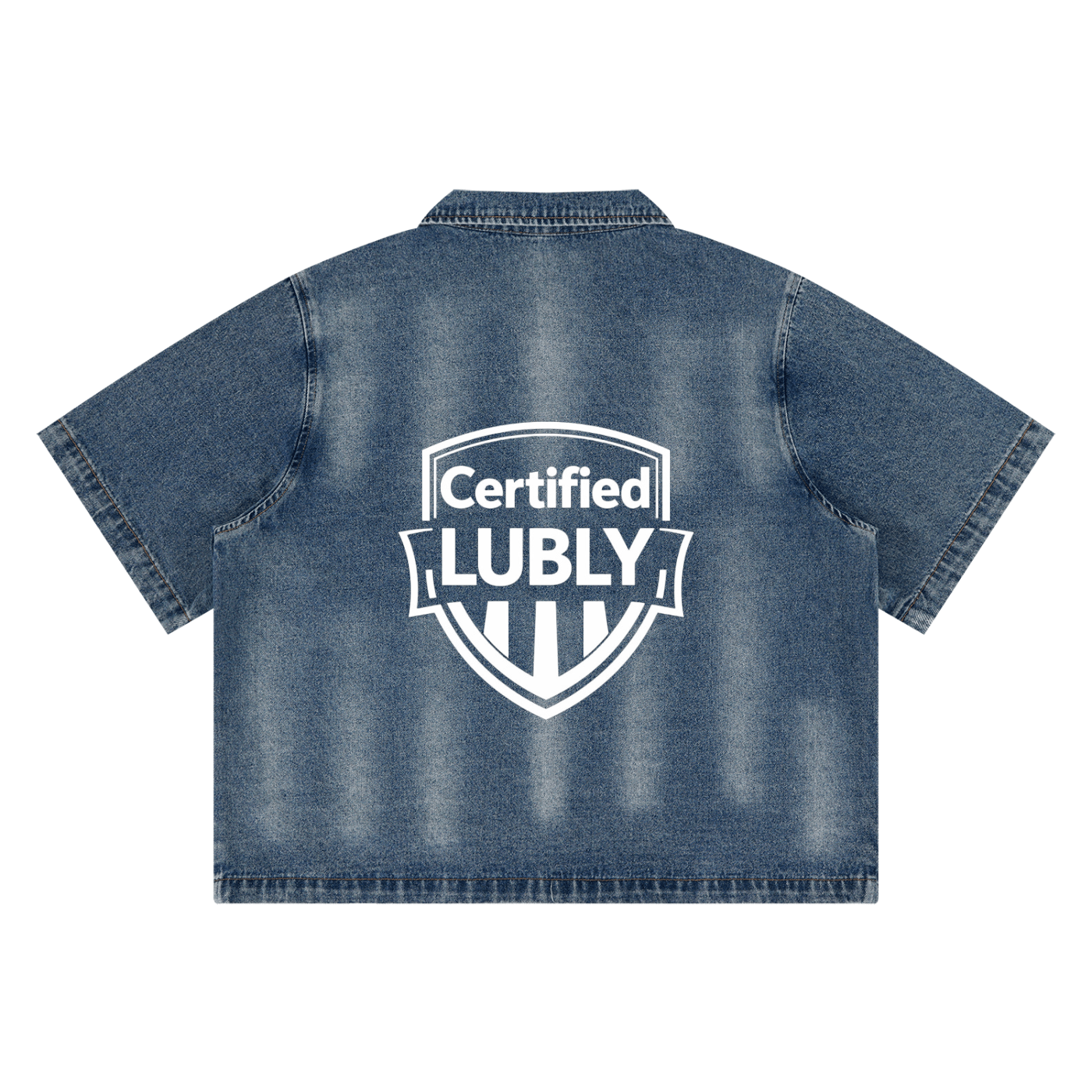 Unisex Vintage Washed Full-Zip Denim Shirt - LUBLY