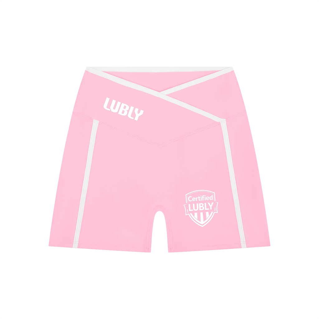 Women’s High Rise Color Block Yoga Shorts - LUBLY