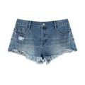 Women's Vintage Wash Raw Hem Denim Shorts - LUBLY